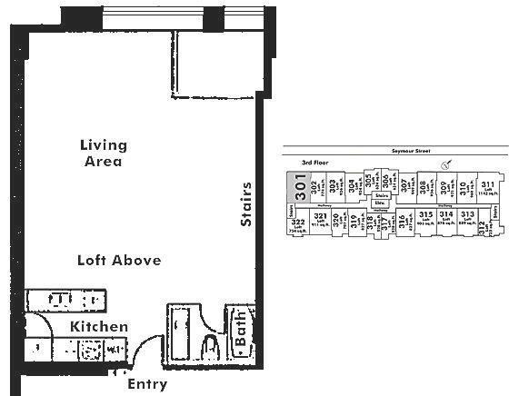 301 1238 SEYMOUR STREET, Vancouver, BC Floor Plan