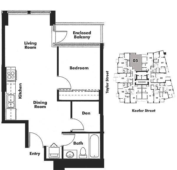 1105 550 TAYLOR STREET, Vancouver, BC Floor Plan