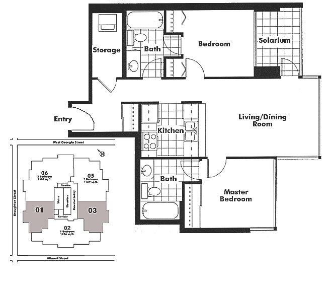 2603 1367 ALBERNI STREET, Vancouver, BC Floor Plan