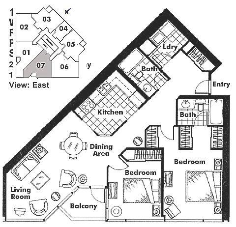 2307 1050 BURRARD STREET, Vancouver, BC Floor Plan