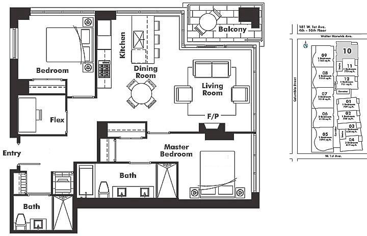 510 181 W 1ST AVENUE, Vancouver, BC Floor Plan