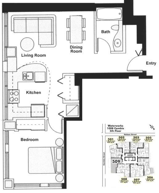 509 1008 CAMBIE STREET, Vancouver, BC Floor Plan