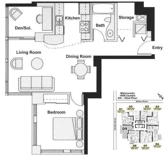 2009 1008 CAMBIE STREET, Vancouver, BC Floor Plan