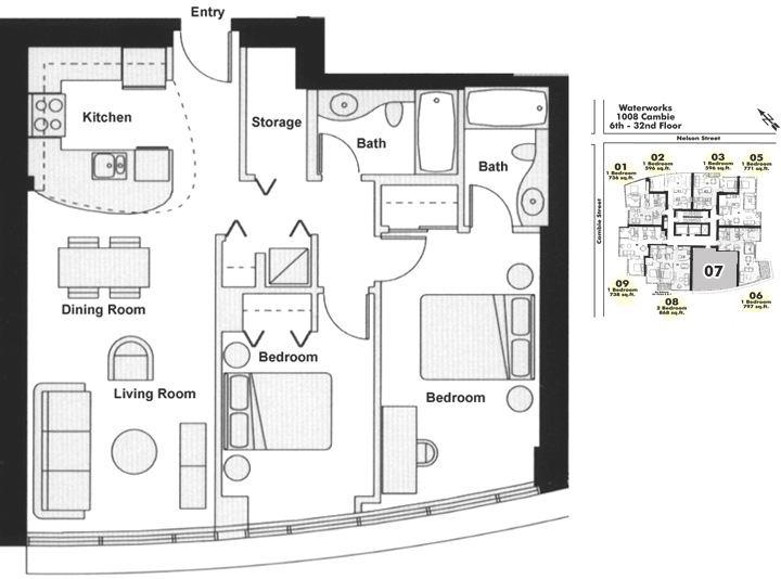 1507 1008 Cambie Street, Vancouver, BC Floor Plan