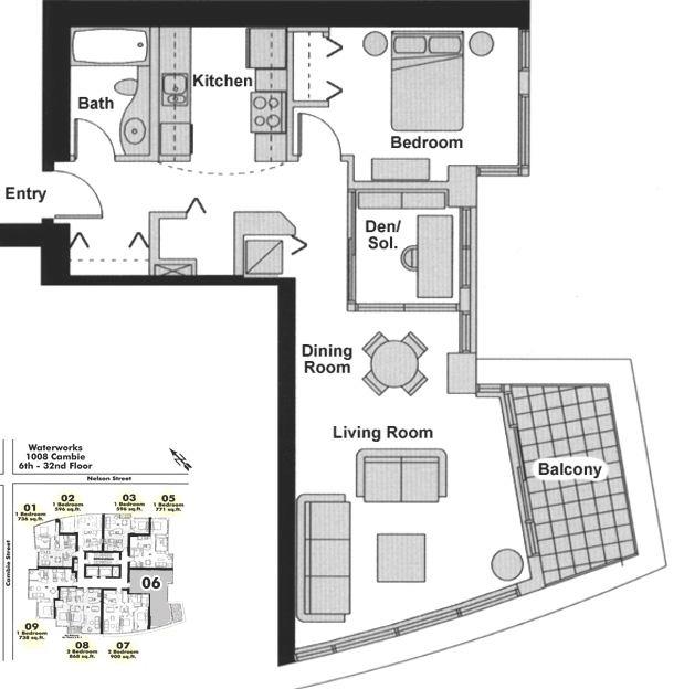 2006 1008 Cambie Street, Vancouver, BC Floor Plan