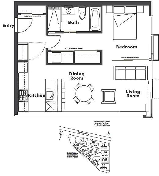 2105 128 W CORDOVA STREET, Vancouver, BC Floor Plan