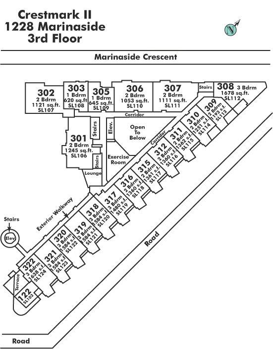 321 1228 MARINASIDE CRESCENT, Vancouver, BC Floor Plate