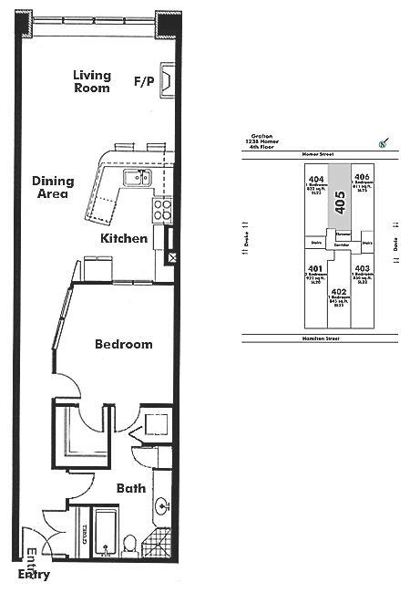 405 1238 Homer Street, Vancouver, BC Floor Plan