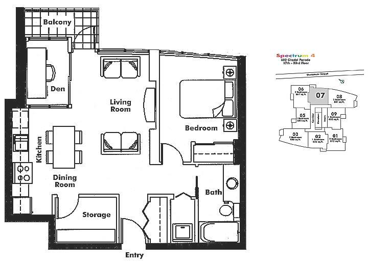 3507 602 Citadel Parade, Vancouver, BC Floor Plan