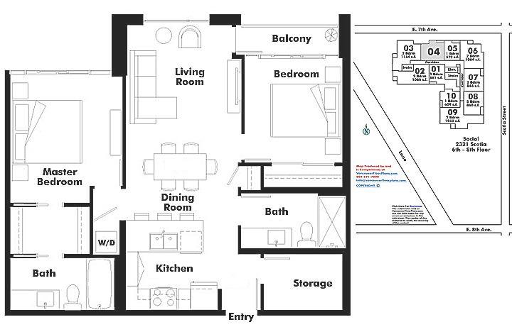 604 2321 Scotia Street, Vancouver, BC Floor Plan