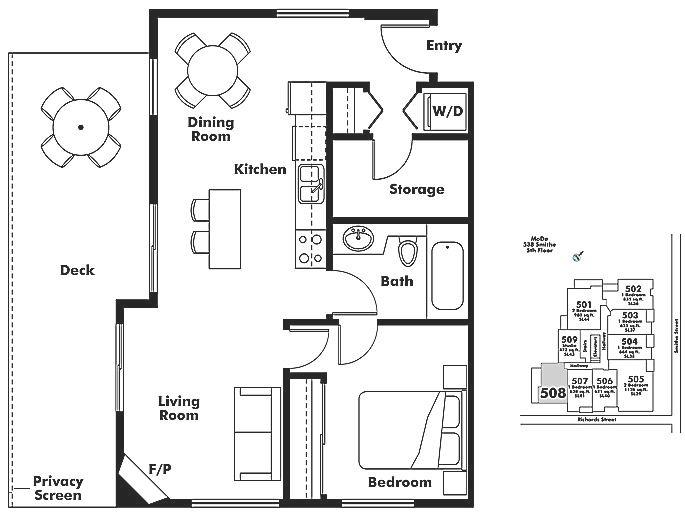 508 538 Smithe Street, Vancouver, BC Floor Plan