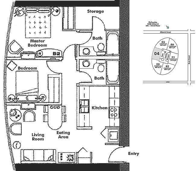 1604 1288 ALBERNI STREET, Vancouver, BC Floor Plan