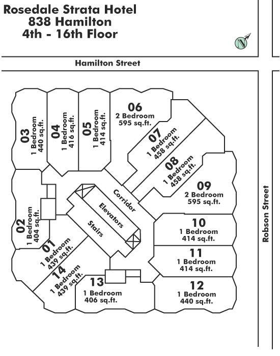 1009 838 HAMILTON STREET, Vancouver, BC Floor Plate