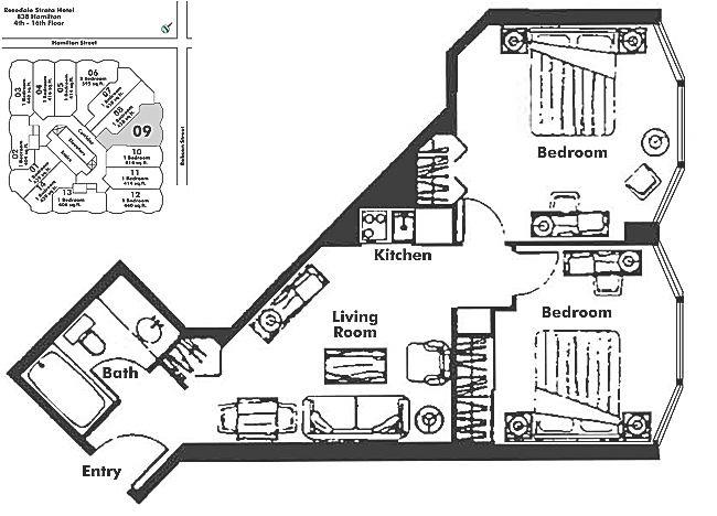 1009 838 HAMILTON STREET, Vancouver, BC Floor Plan