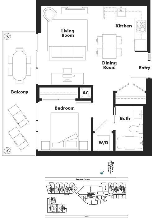 303 1372 SEYMOUR STREET, Vancouver, BC Floor Plan