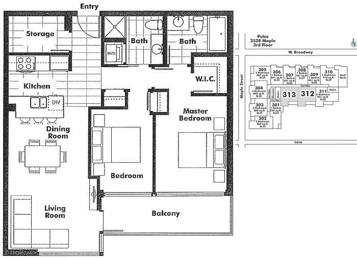 312 2528 MAPLE STREET, Vancouver, BC Floor Plan