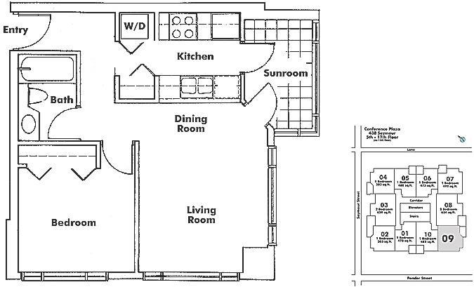 909 438 SEYMOUR STREET, Vancouver, BC Floor Plan