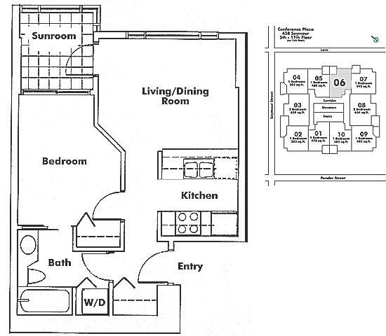 706 438 SEYMOUR STREET, Vancouver, BC Floor Plan