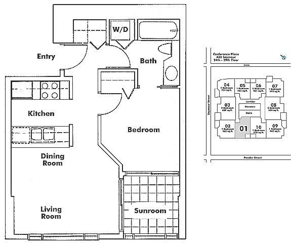 2501 438 SEYMOUR STREET, Vancouver, BC Floor Plan