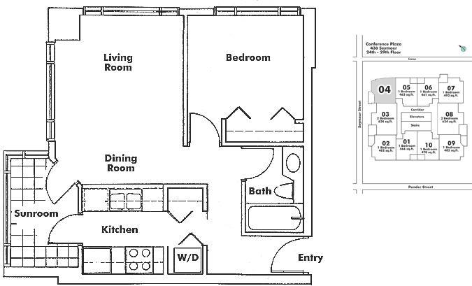 2904 438 SEYMOUR STREET, Vancouver, BC Floor Plan