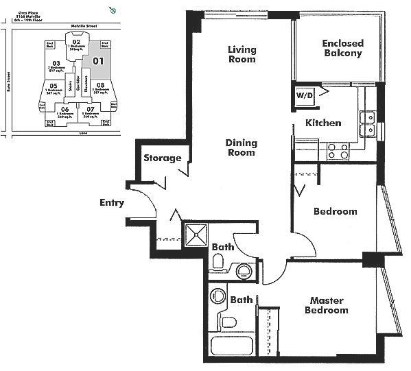 1801 1166 MELVILLE STREET, Vancouver, BC Floor Plan