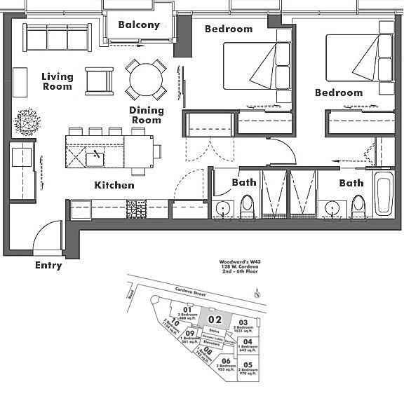 502 128 W CORDOVA STREET, Vancouver, BC Floor Plan