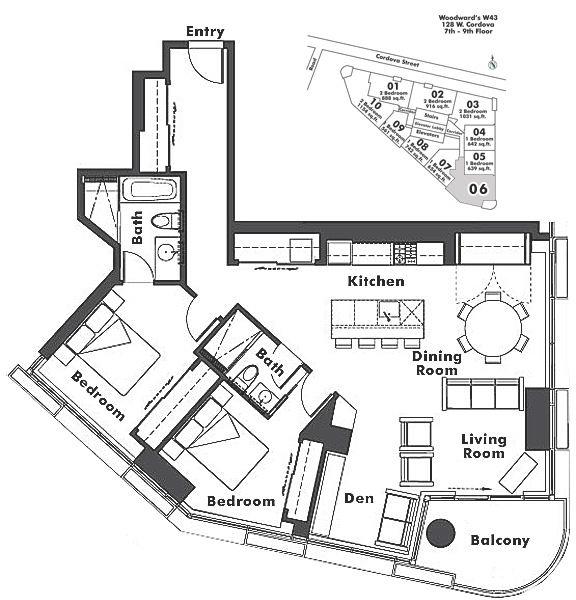 706 128 W CORDOVA STREET, Vancouver, BC Floor Plan