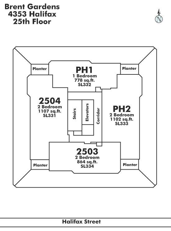 2504 4353 Halifax Street, Burnaby, BC Floor Plate