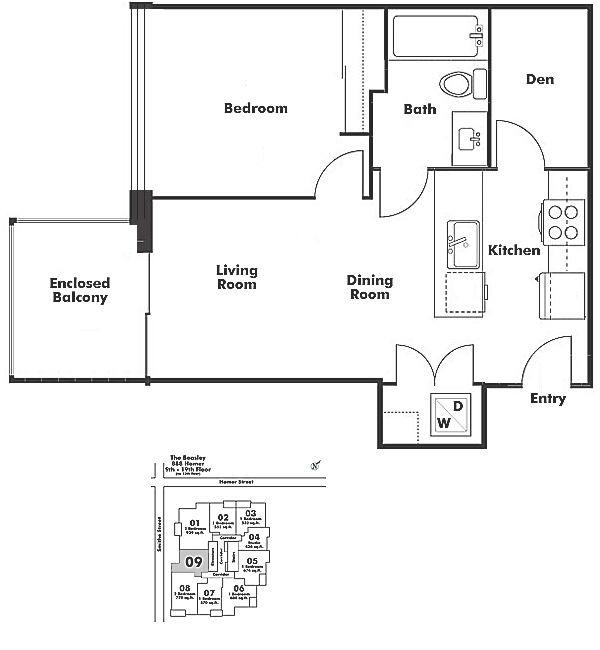 1909 888 HOMER STREET, Vancouver, BC Floor Plan