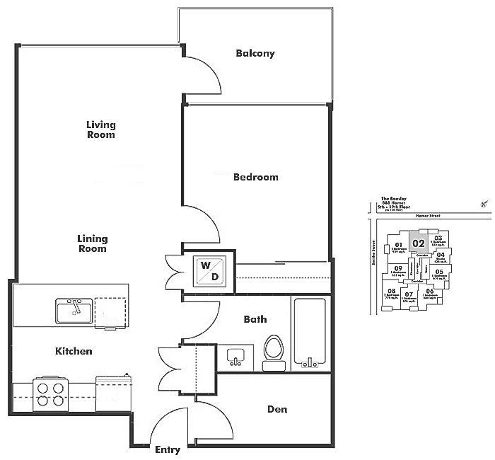 1902 888 HOMER STREET, Vancouver, BC Floor Plan