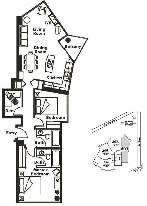 601 1228 W HASTINGS STREET, Vancouver, BC Floor Plan