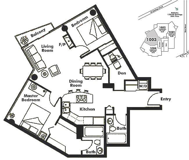 1003 1228 W HASTINGS STREET, Vancouver, BC Floor Plan