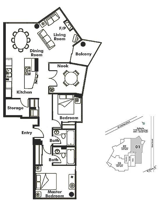 2001 1228 W HASTINGS STREET, Vancouver, BC Floor Plan