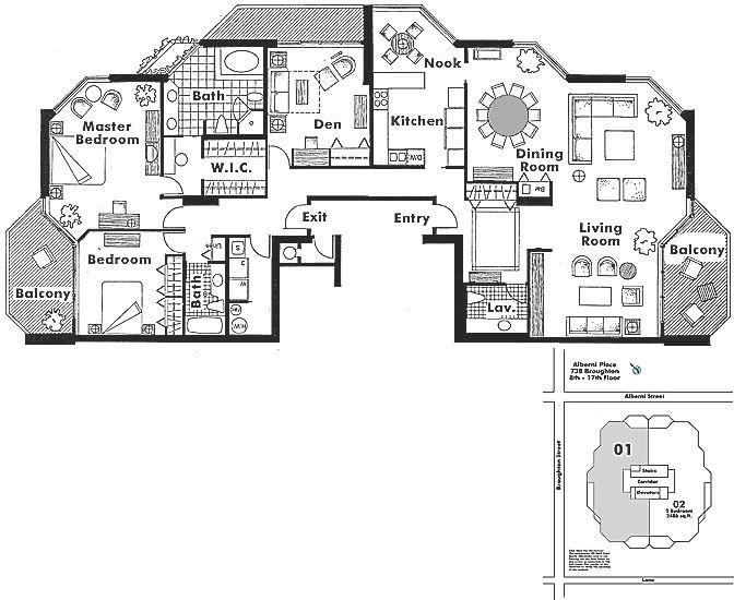 1201 738 BROUGHTON STREET, Vancouver, BC Floor Plan