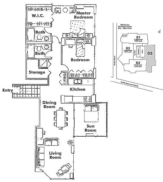 1405 289 DRAKE STREET, Vancouver, BC Floor Plan