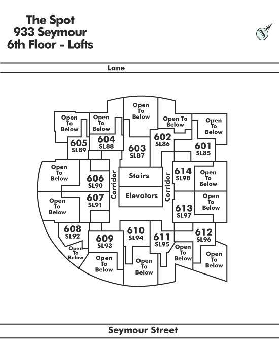 608 933 SEYMOUR STREET, Vancouver, BC Floor Plate