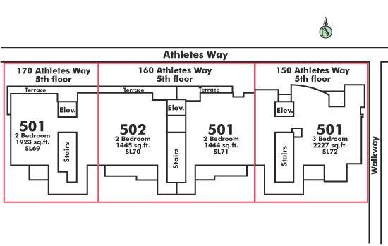 501 170 ATHLETES WAY, Vancouver, BC Floor Plate