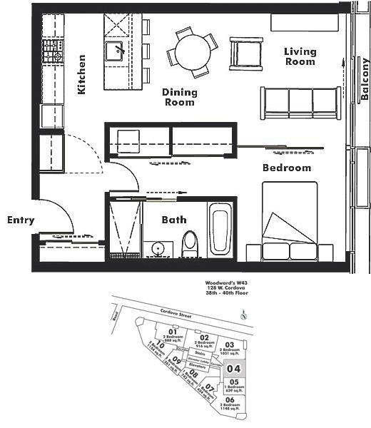 4004 128 W CORDOVA STREET, Vancouver, BC Floor Plan