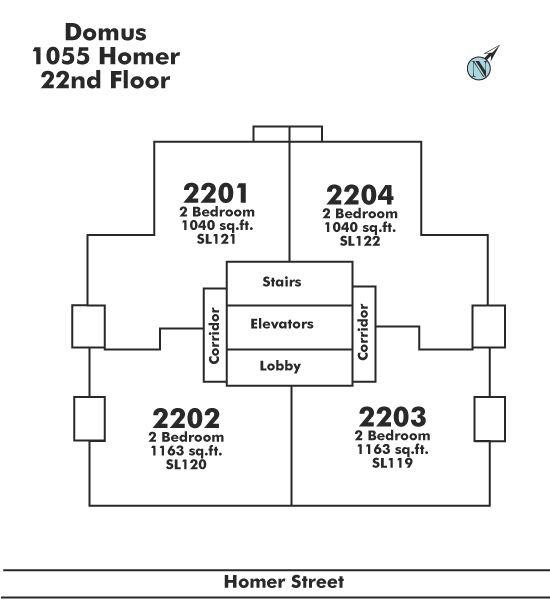 2204 1055 HOMER STREET, Vancouver, BC Floor Plate