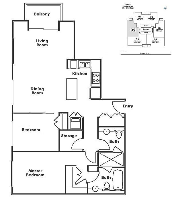 602 1055 HOMER STREET, Vancouver, BC Floor Plan