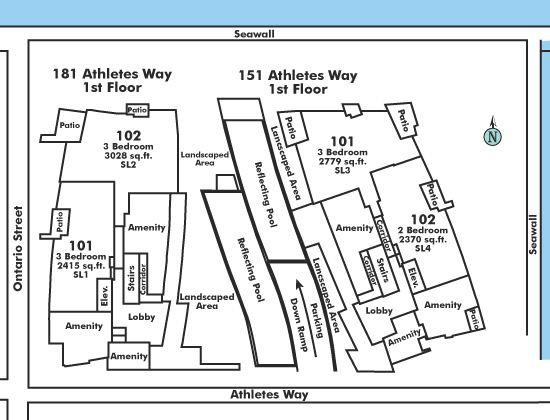 102 151 W ATHLETES WAY, Vancouver, BC Floor Plate