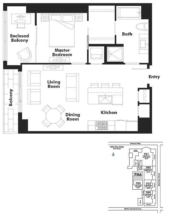 706 1625 MANITOBA STREET, Vancouver, BC Floor Plan