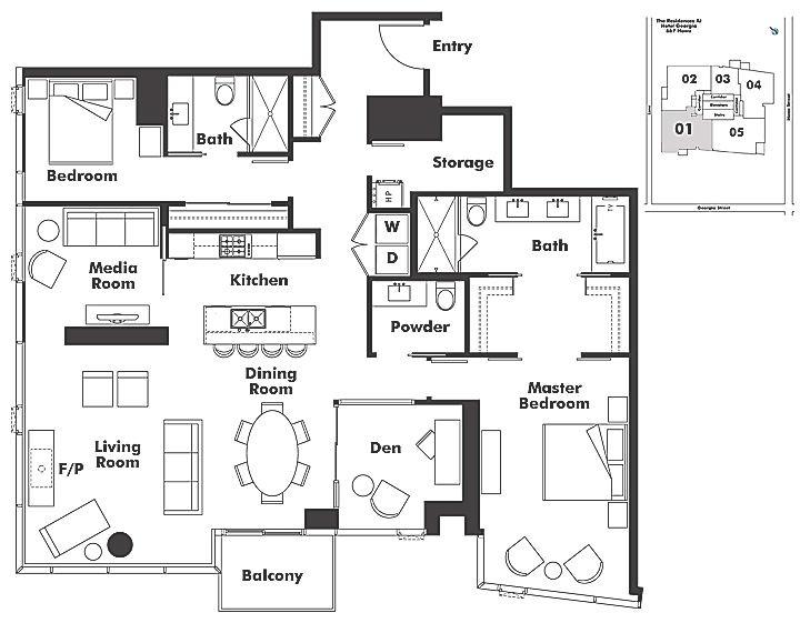 2001 667 HOWE STREET, Vancouver, BC Floor Plan