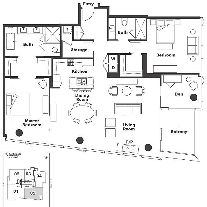 2705 667 HOWE STREET, Vancouver, BC Floor Plan