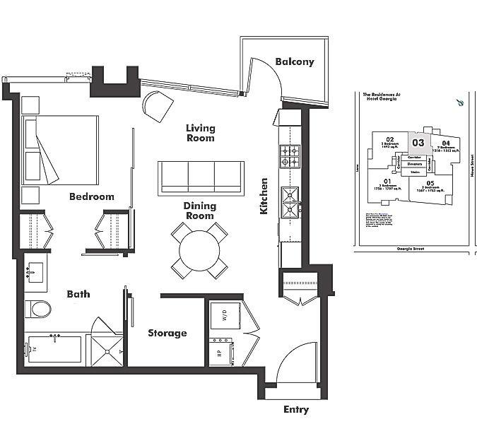 2703 667 HOWE STREET, Vancouver, BC Floor Plan