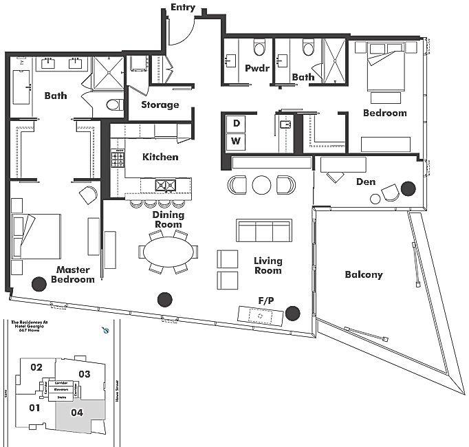 3904 667 HOWE STREET, Vancouver, BC Floor Plan