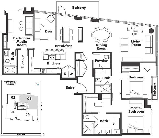 3903 667 HOWE STREET, Vancouver, BC Floor Plan