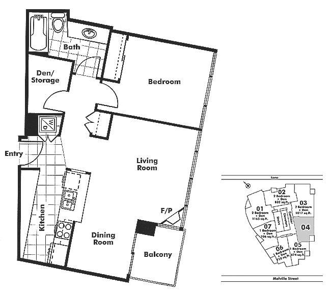 2604 1189 MELVILLE STREET, Vancouver, BC Floor Plan