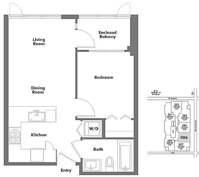 506 1808 W 3RD AVENUE, Vancouver, BC Floor Plan