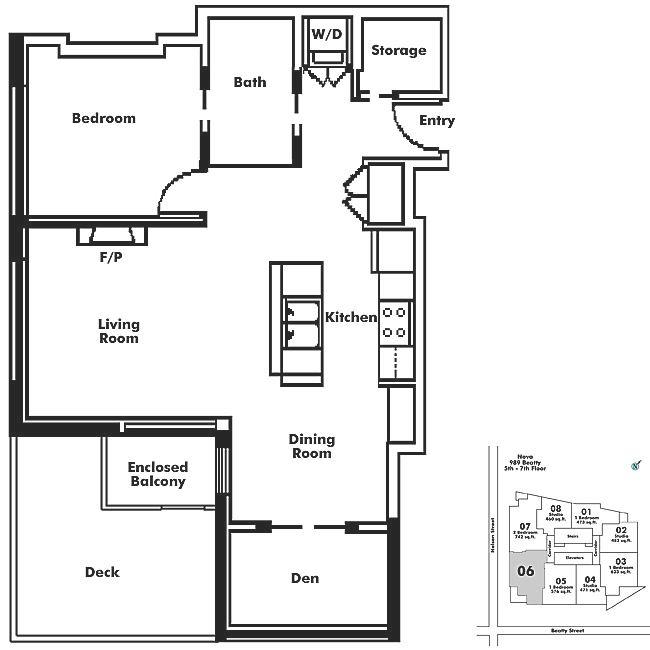 506 989 BEATTY STREET, Vancouver, BC Floor Plan